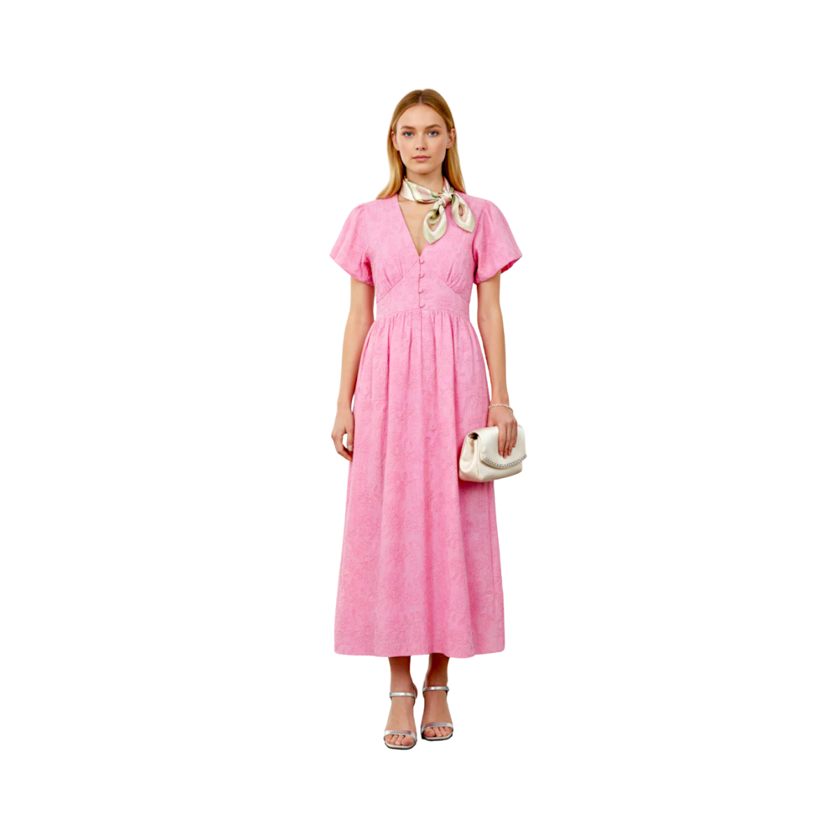 Marte Dori Embroidery Dress - Bright Lilac