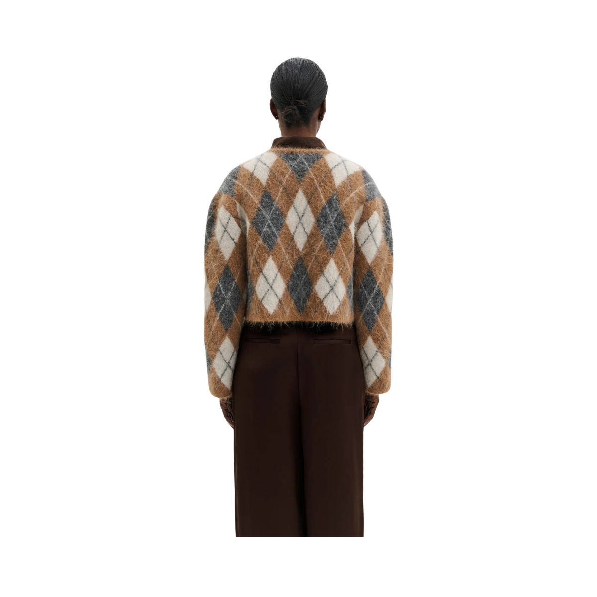 Aislinn Cardigan - Camel Argyle Checks