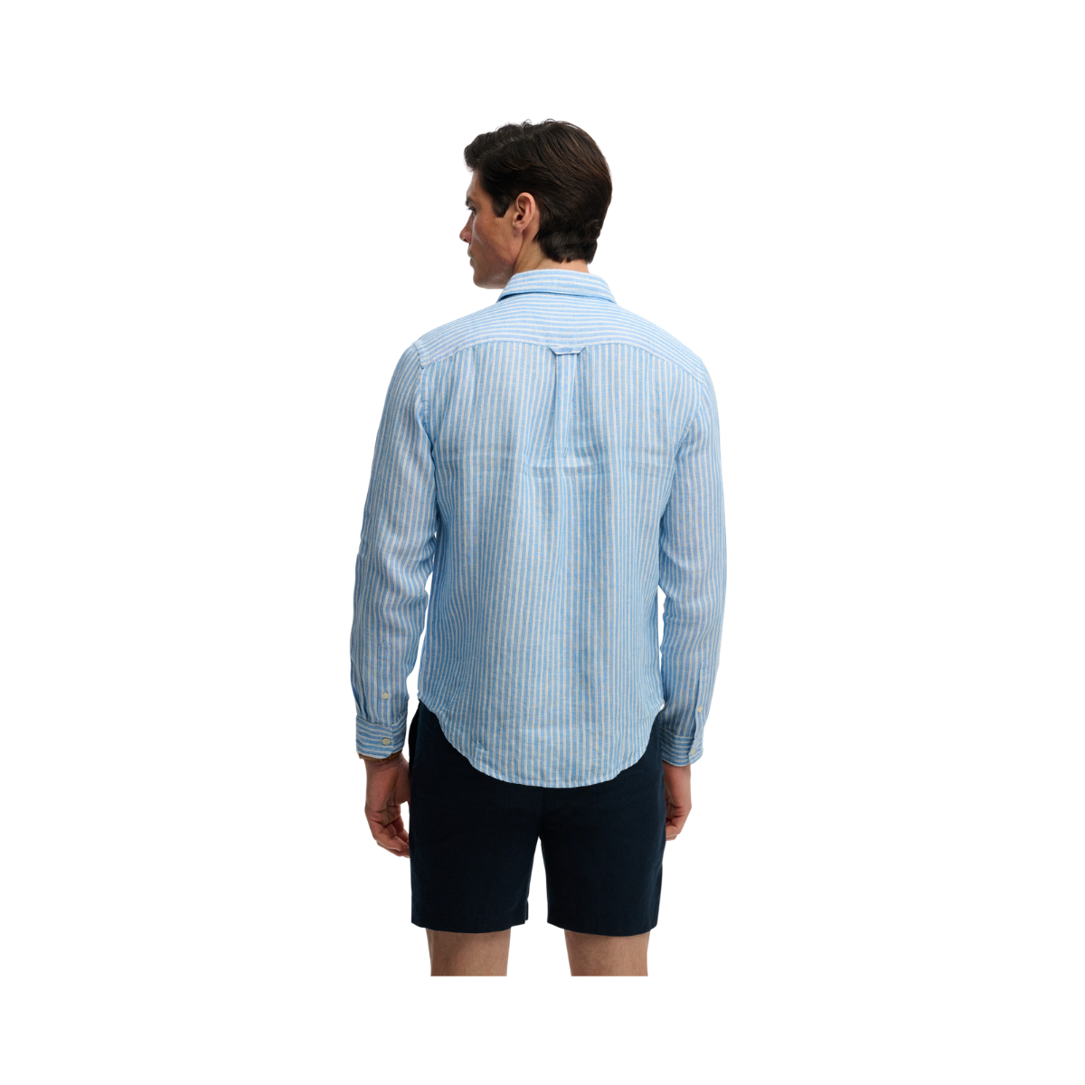 Riviera L/S Linen Shirt - Classic Blue Stripe