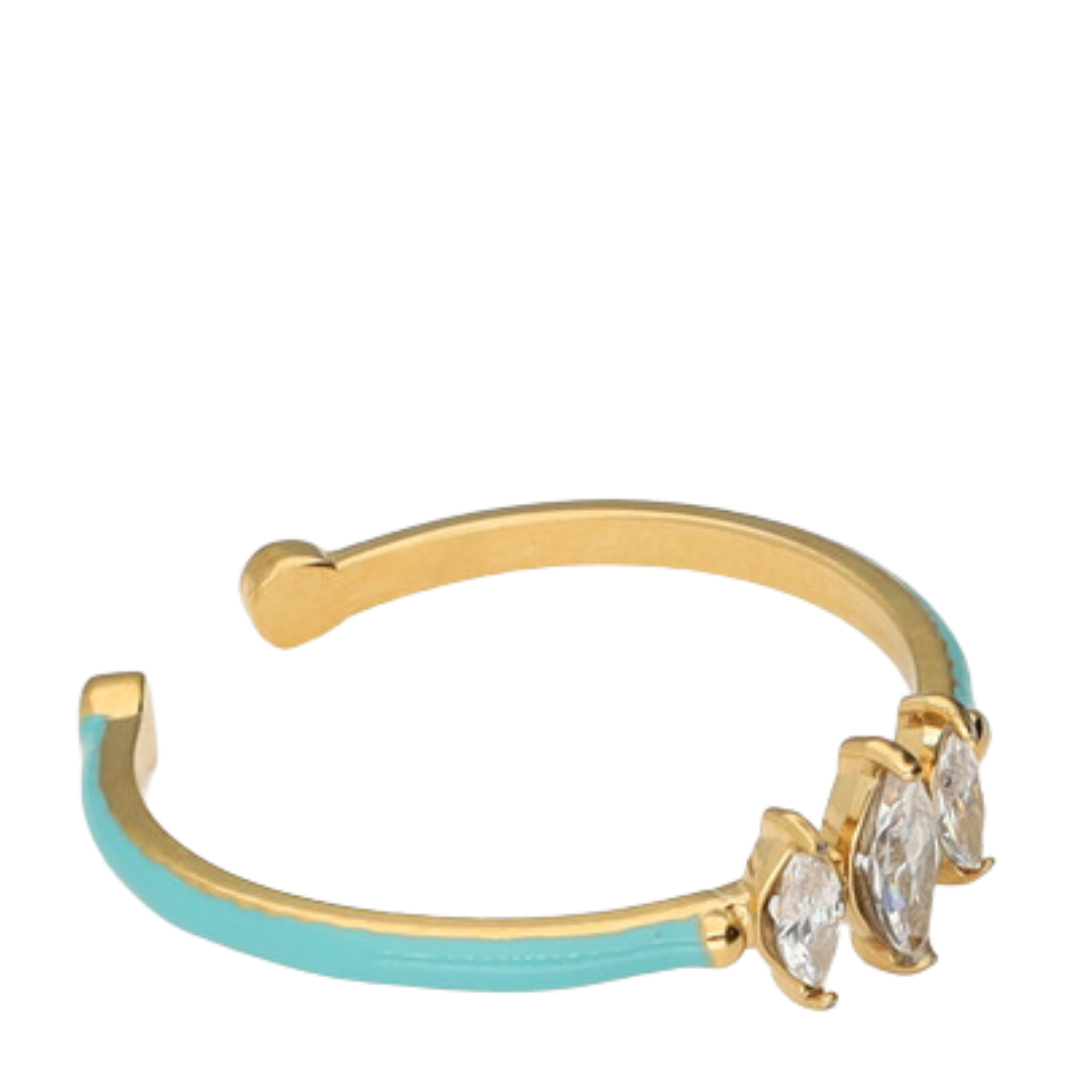 Ring Fine Blue 3 Strass - 1200 Gold
