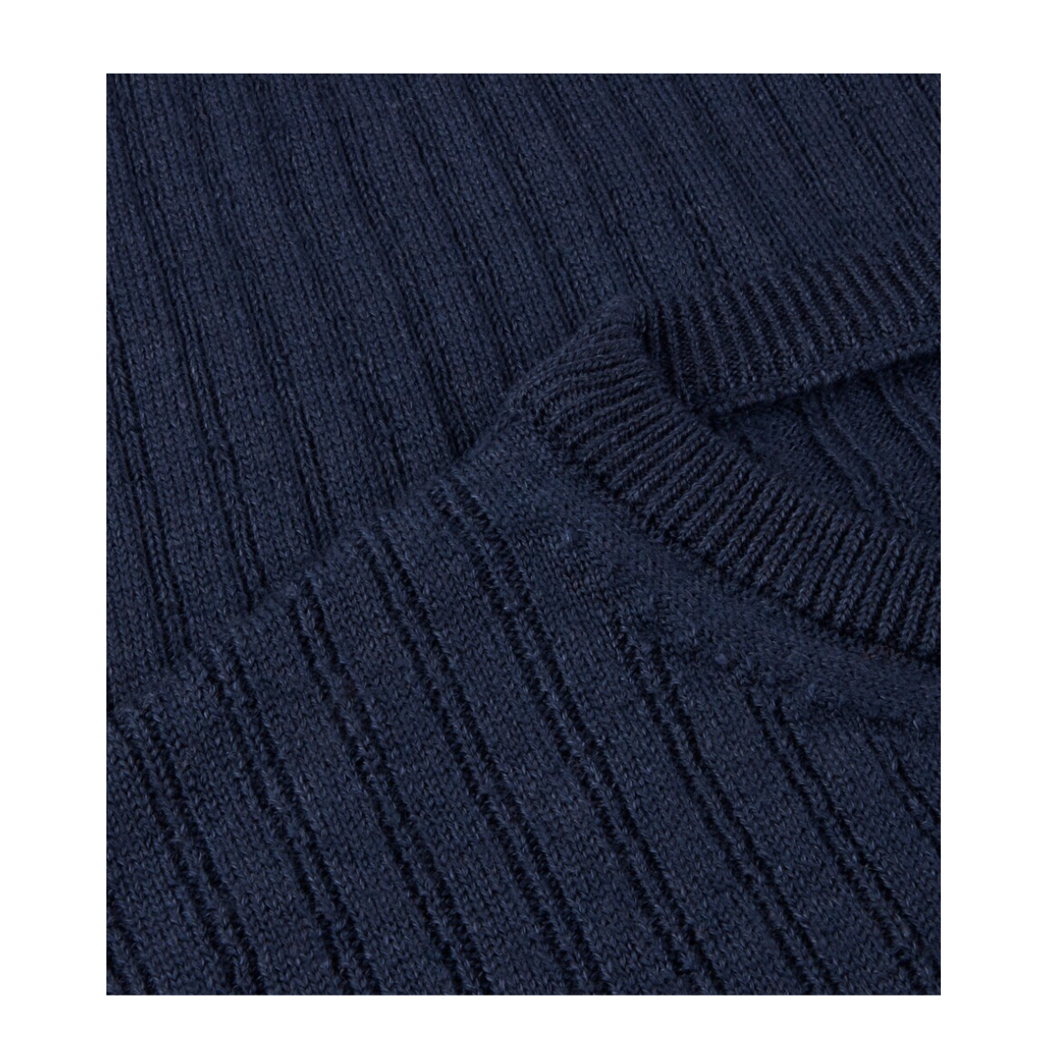 Sweater Knitted Ribbed Linen / Merino Wool - Dark Blue