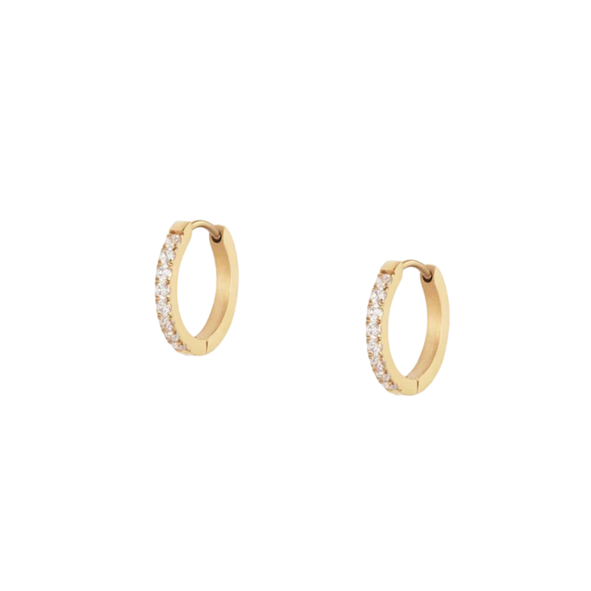 Shiny Gold Hoops Medium - gold