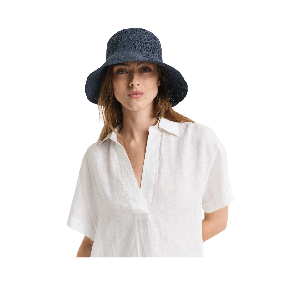 REL LINEN CAFTAN - White
