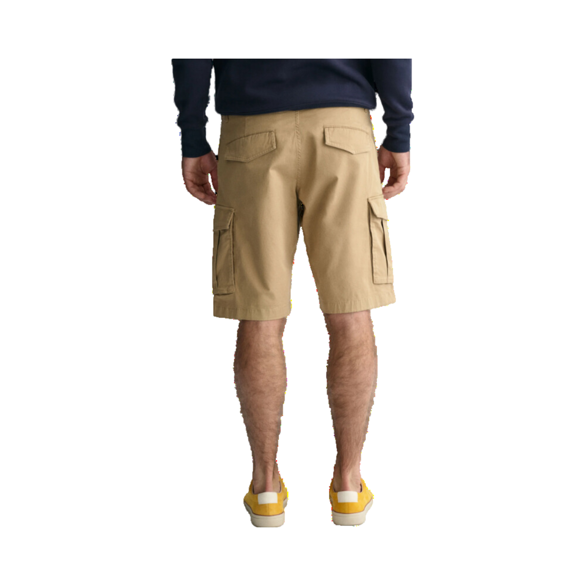 Relaxed Twill Cargo Shorts - Beige