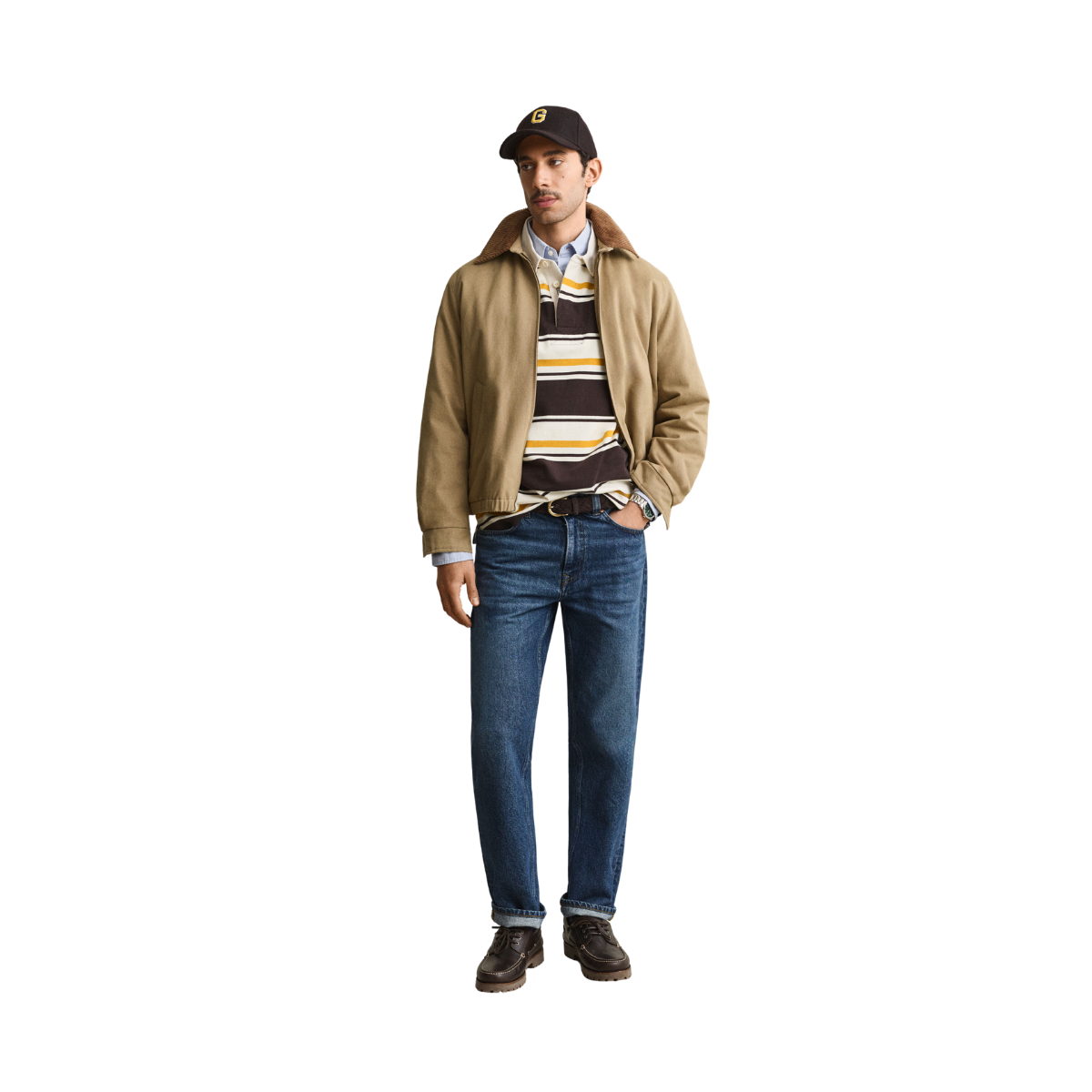 Striped Heavy Rugger - Charred Wood Brown