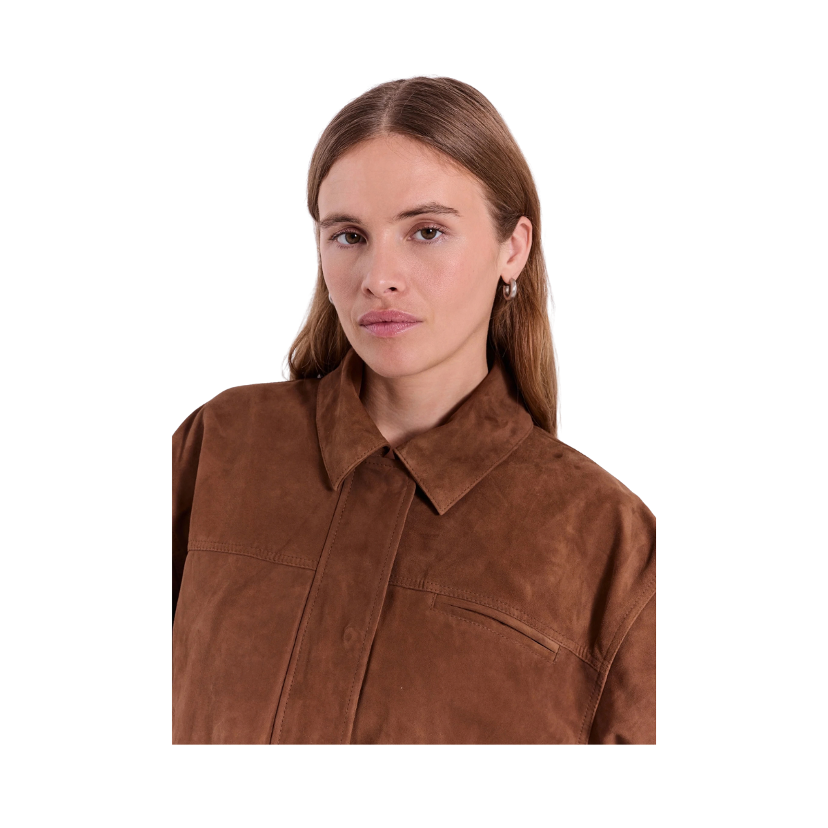 Nathalio Suede Jacket - Caramel Brown