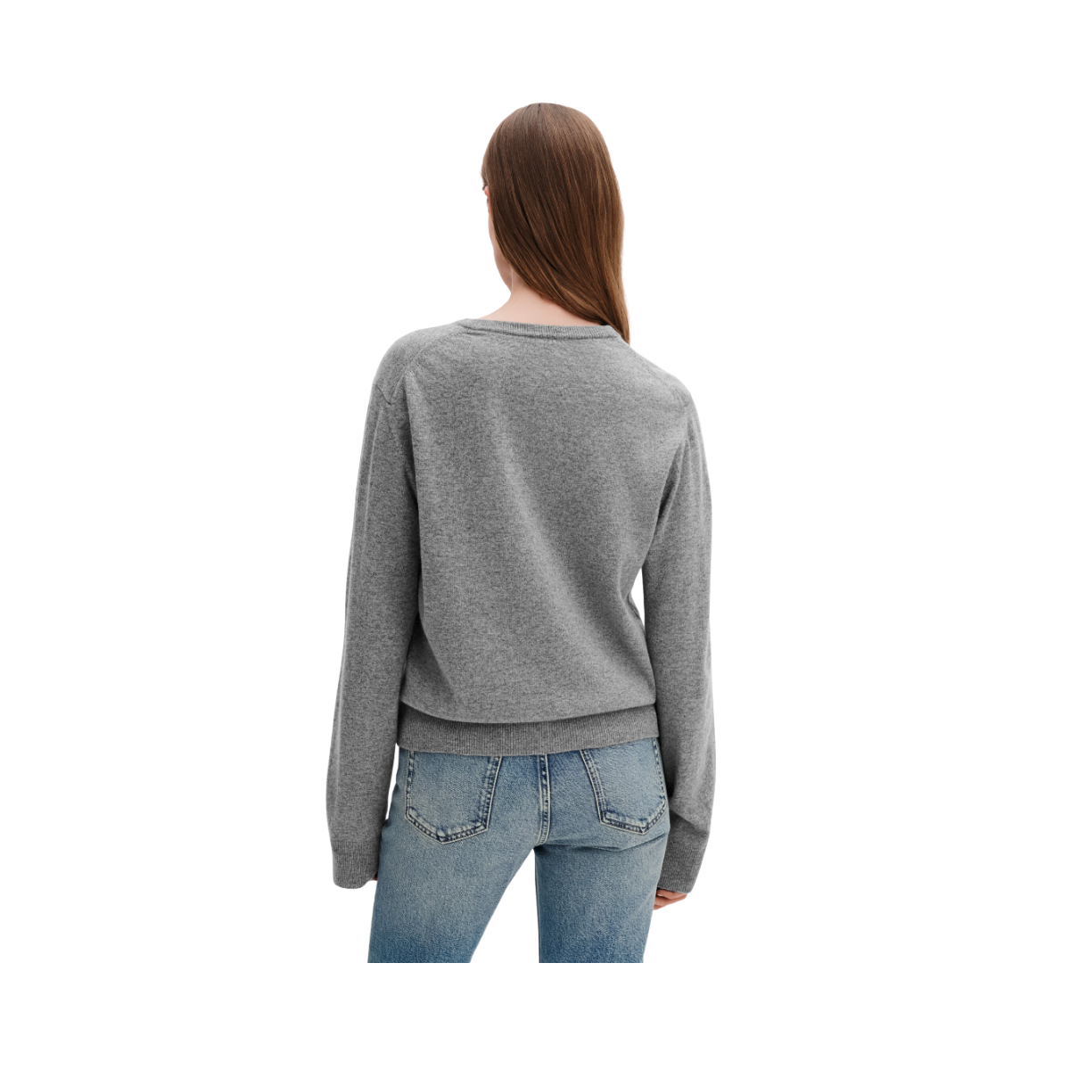 Soft Wool Crewneck Sweater - Grey Melange
