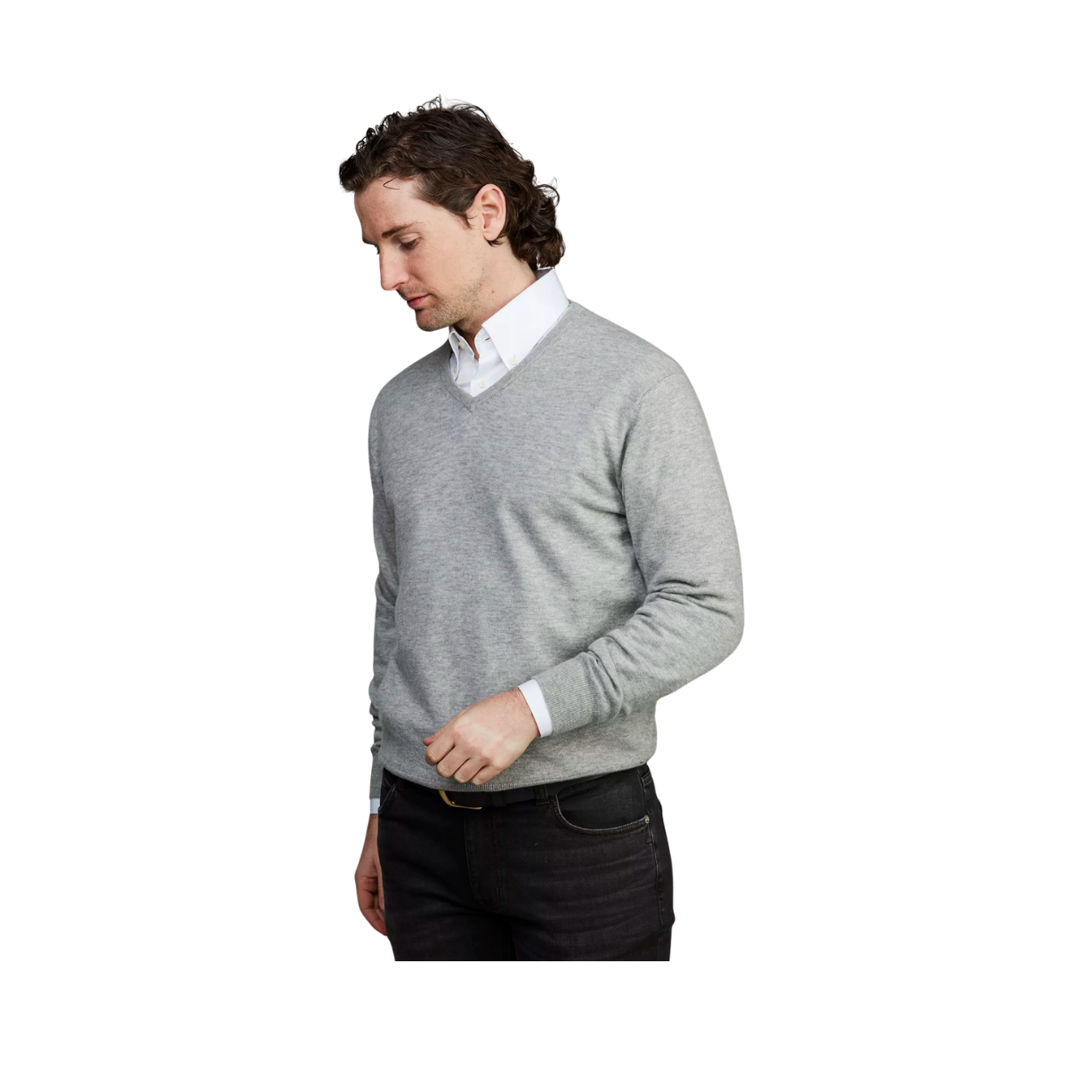 Geelong Knitted Sweater - Light Grey