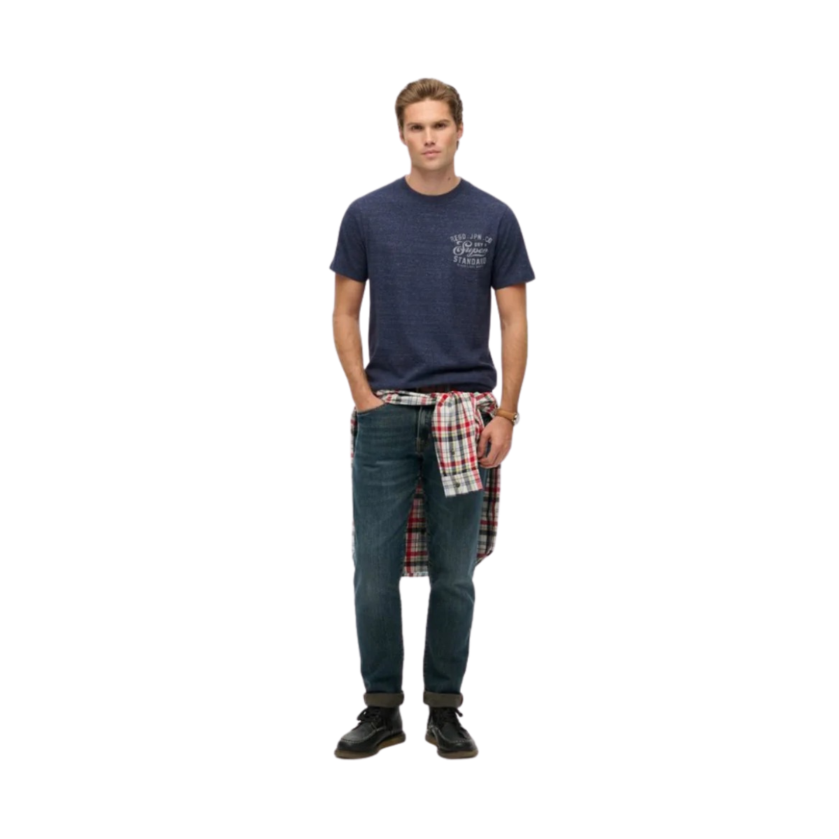 Industrial Relaxed Tee - 1AV Dark Indigo Blue Marl