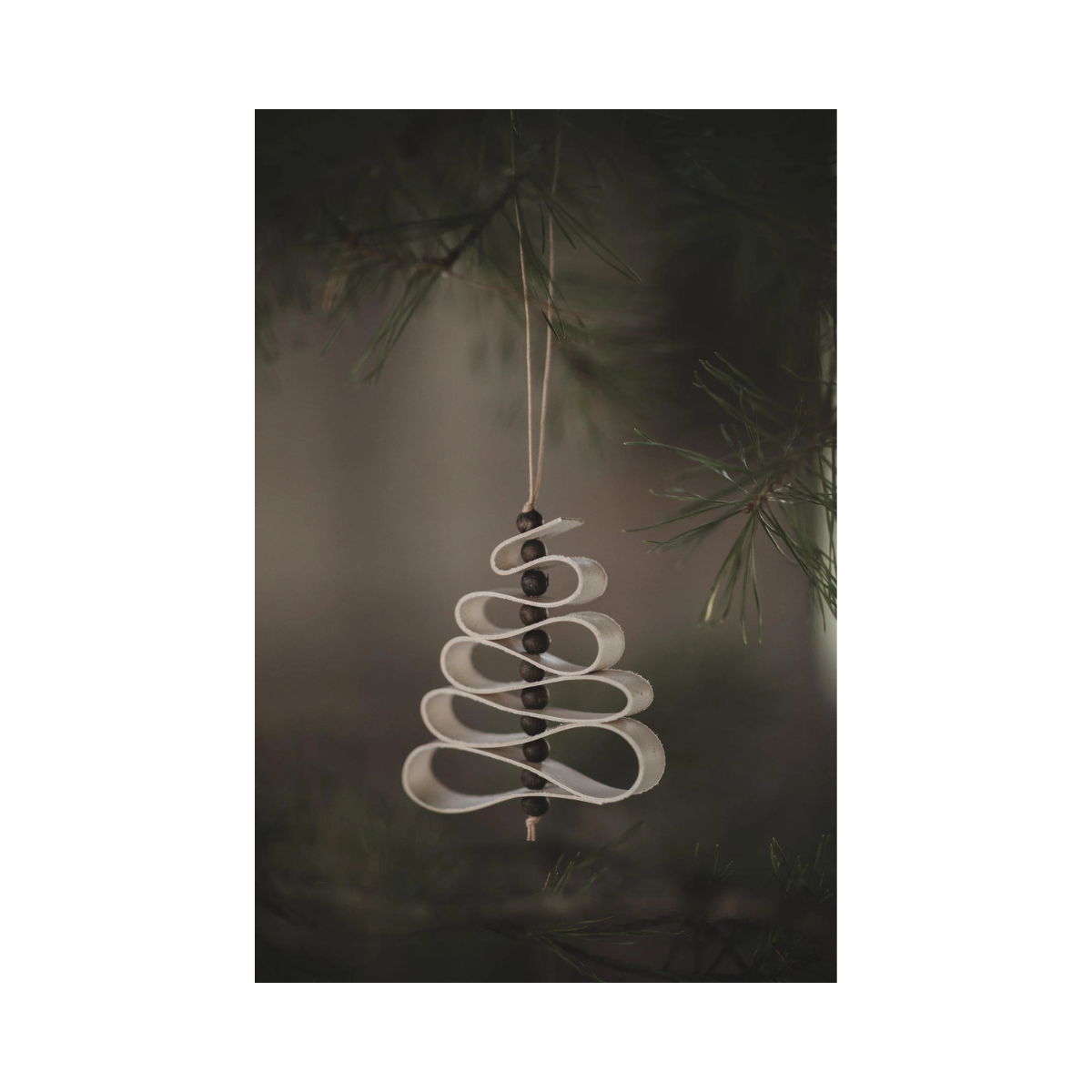 Ornament Beaded Tree Julgransdekoration - BEIGE