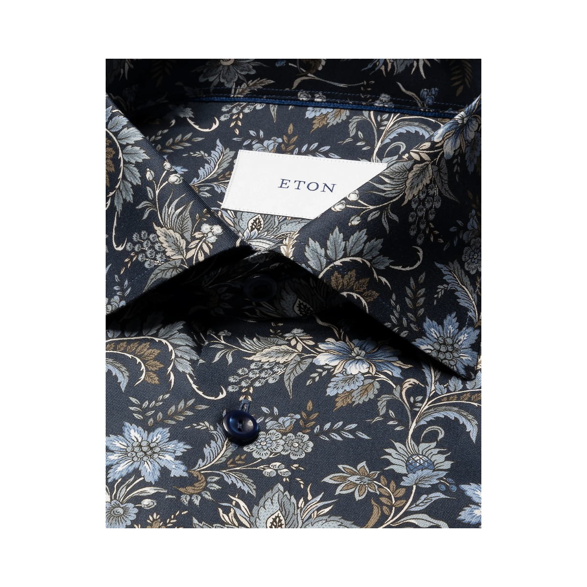 Floral Print Signature Twill Shirt - Dark Blue