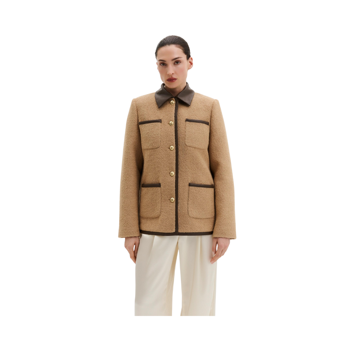 Taylor Faux Fur Trim Jacket - Camel