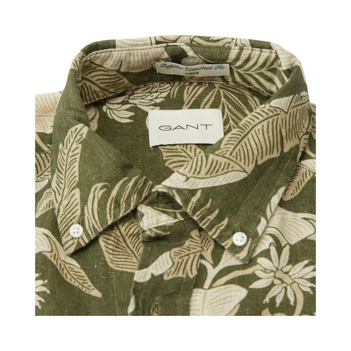 Linen Print Shirt - Green