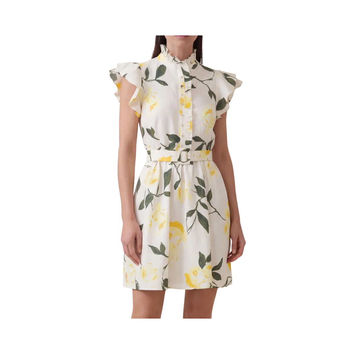 Linen Ruffle Dress - Sunlight