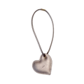 Heart Bag Charm - Sparkled Warm Taupe