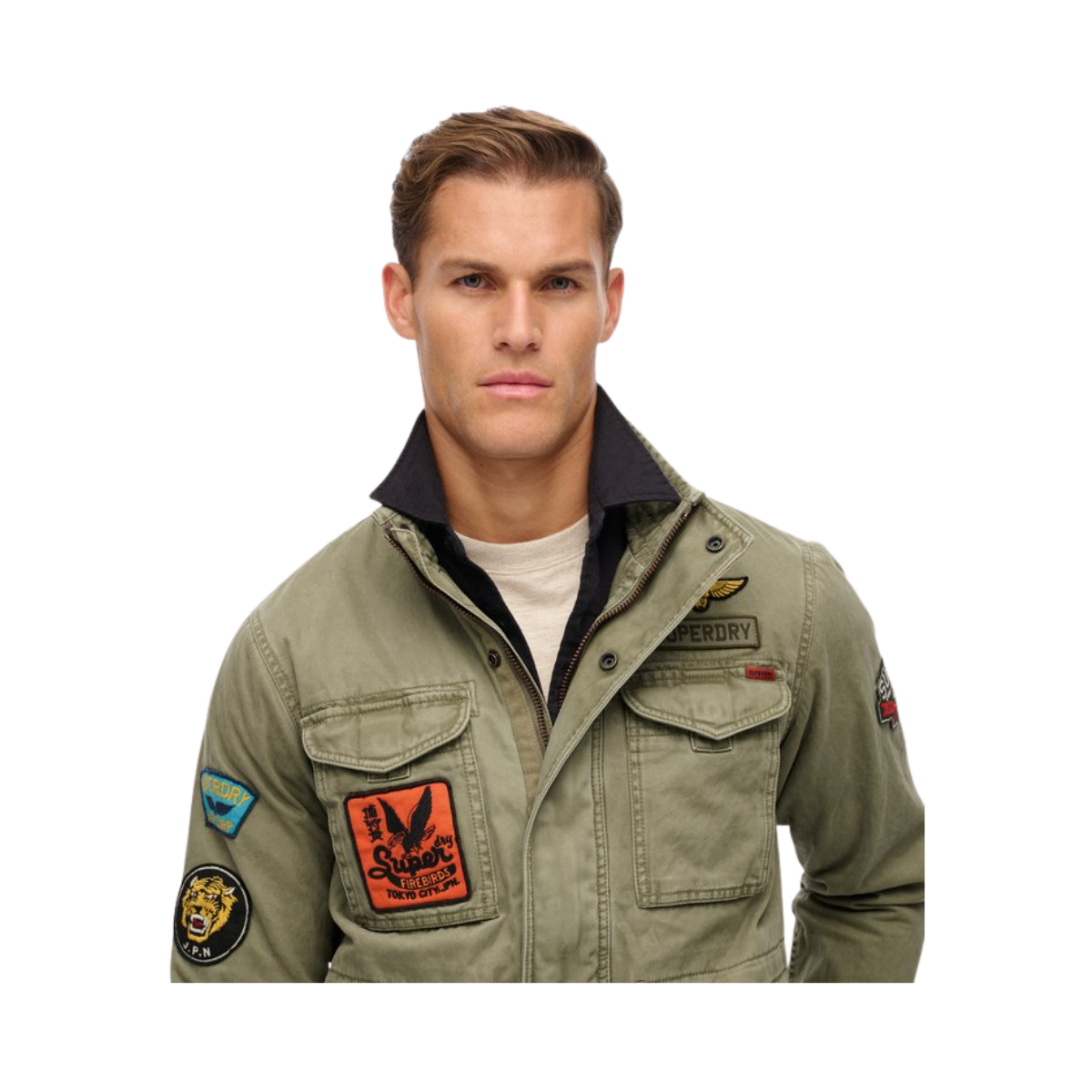 Patched M65 Jacket - 8MI Dusty Olive Green