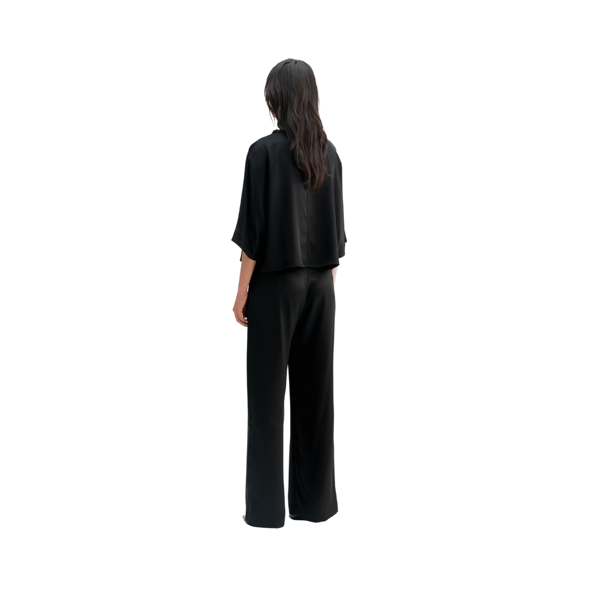Thea Satin Tee - Black