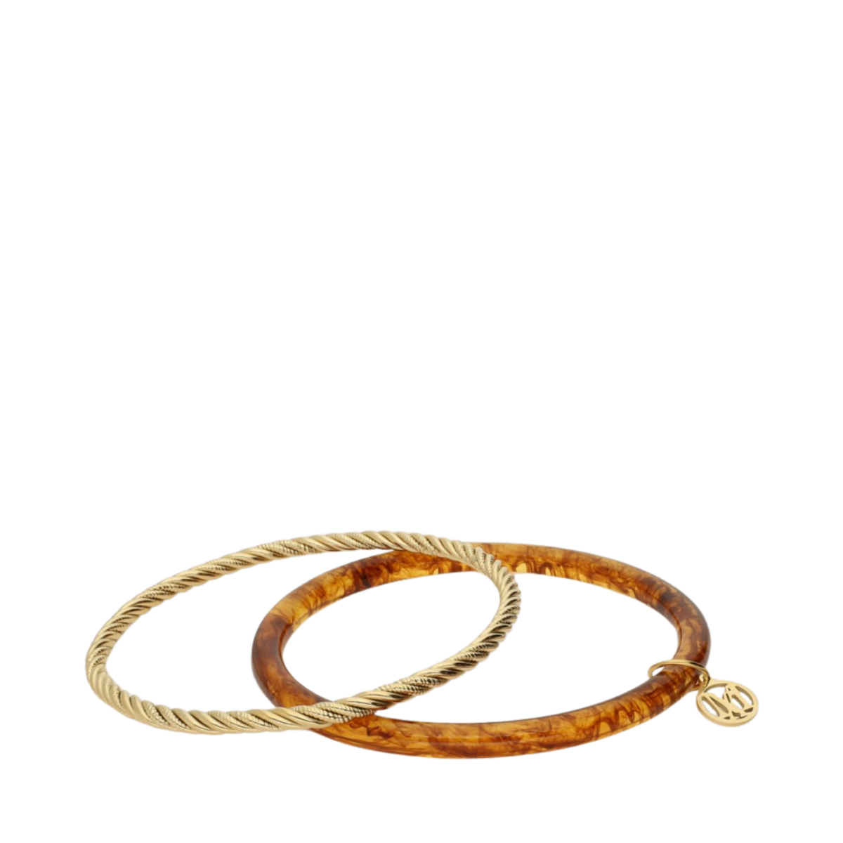 Bangle Set Thin Brown - Gold