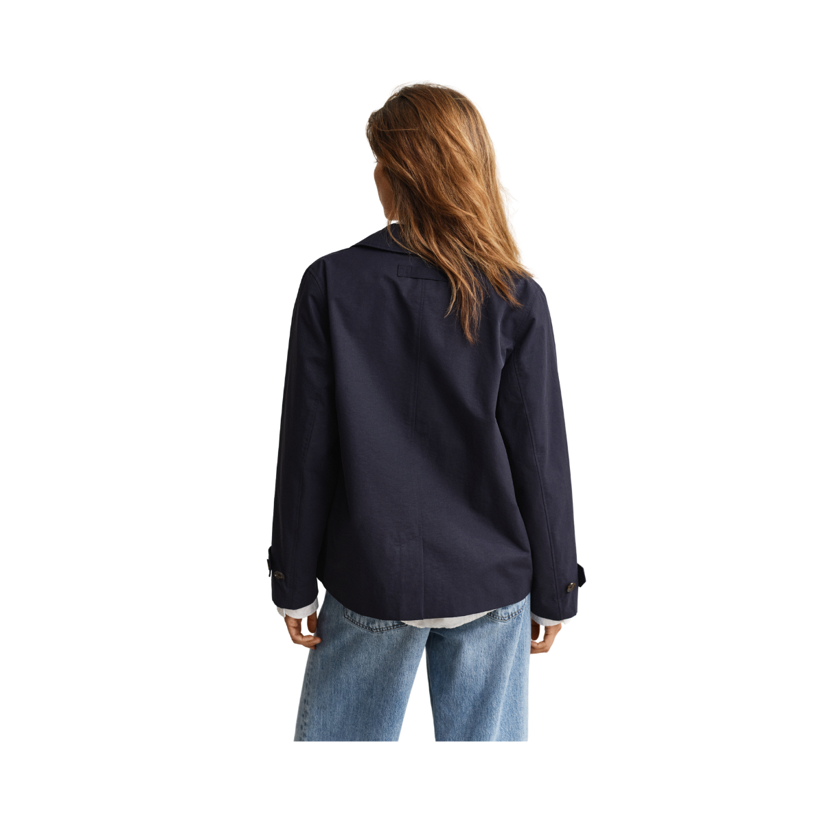 Short Cotton Blend Car Coat - 433 Evening Blue