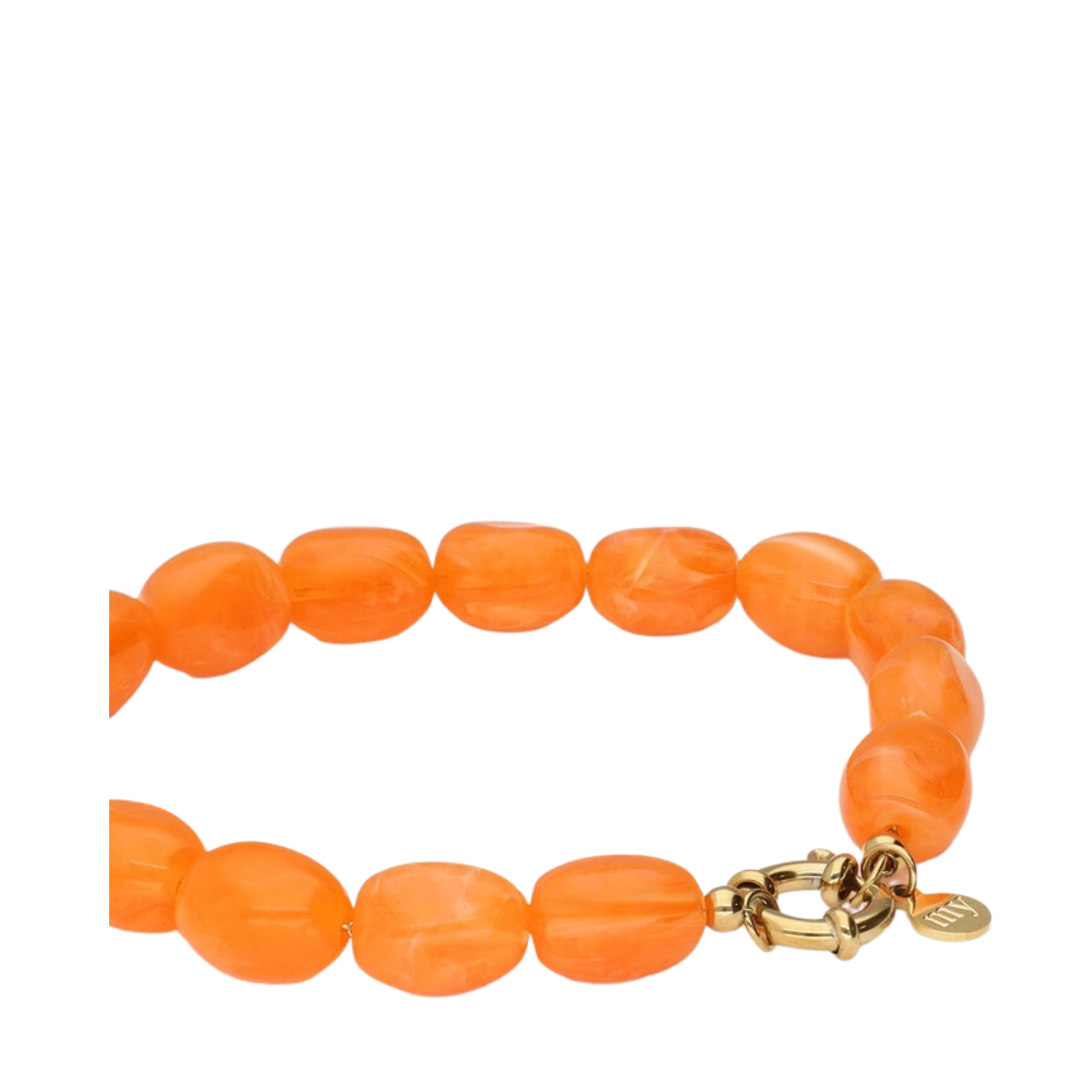 Bracelet Beads Orange - Gold