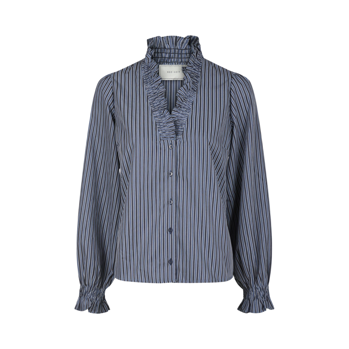 Brielle Twill Stripe Shirt - Blue