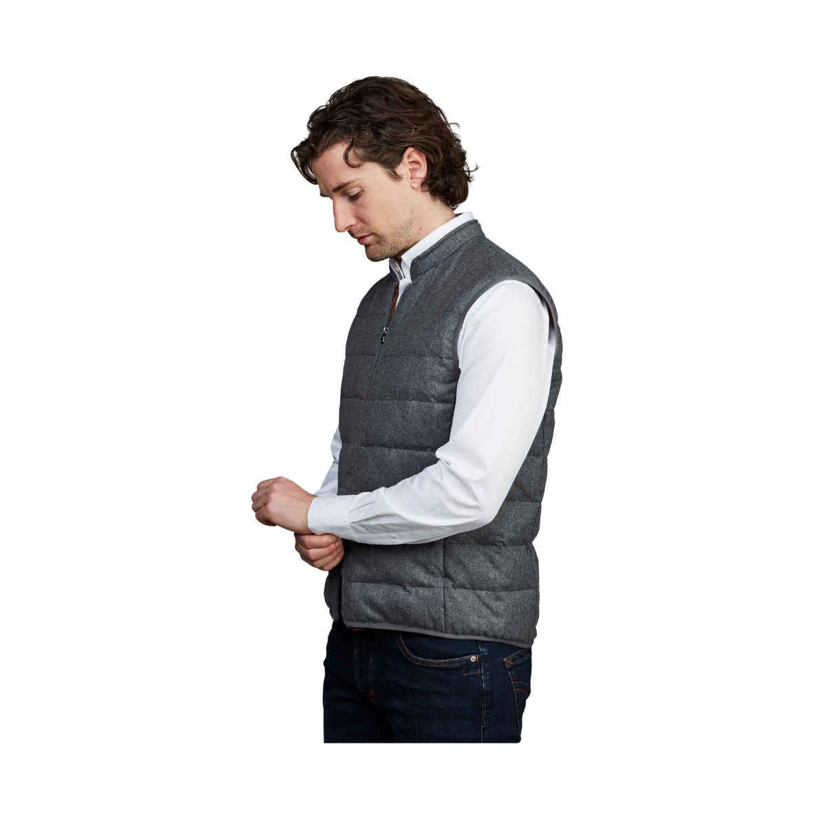 Lt Down Supersonic Wool Vest - Grey