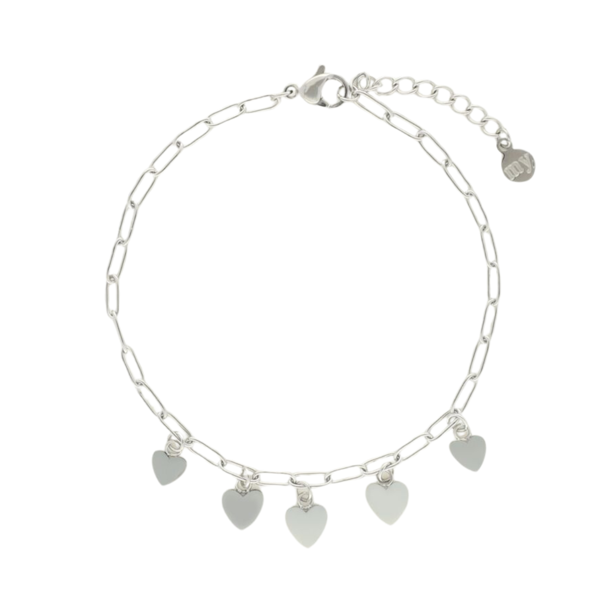 Bracelet chain fine hearts - Silver