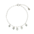 Bracelet chain fine hearts - Silver