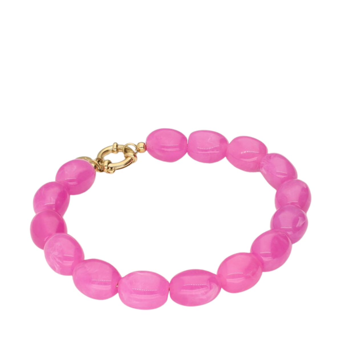 Bracelet Beads Fuchsia - Gold