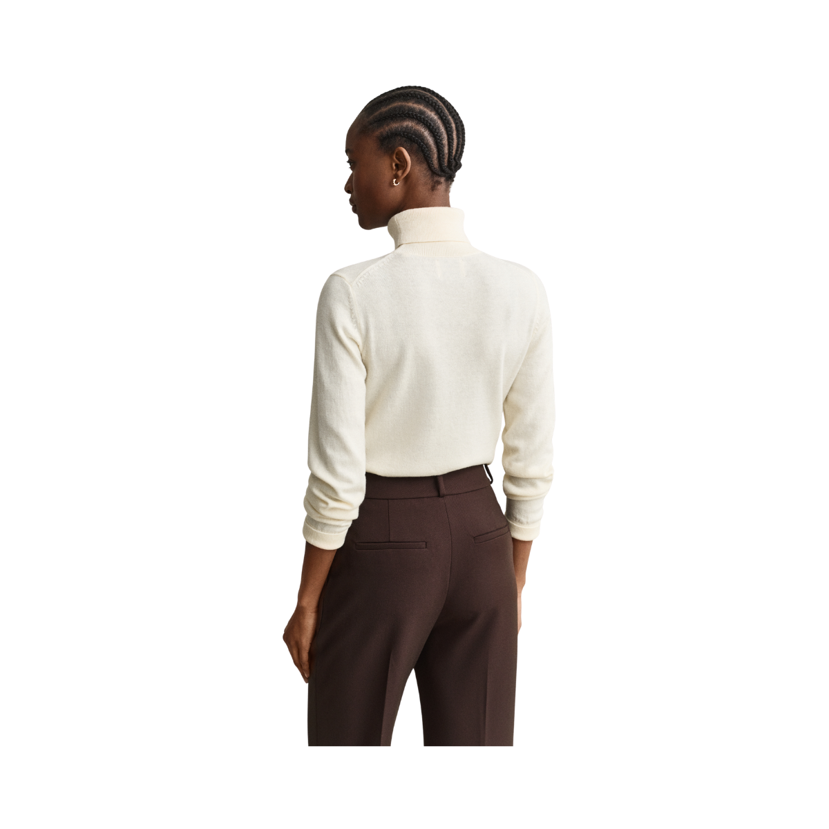 Wool Cotton Turtleneck - Cream