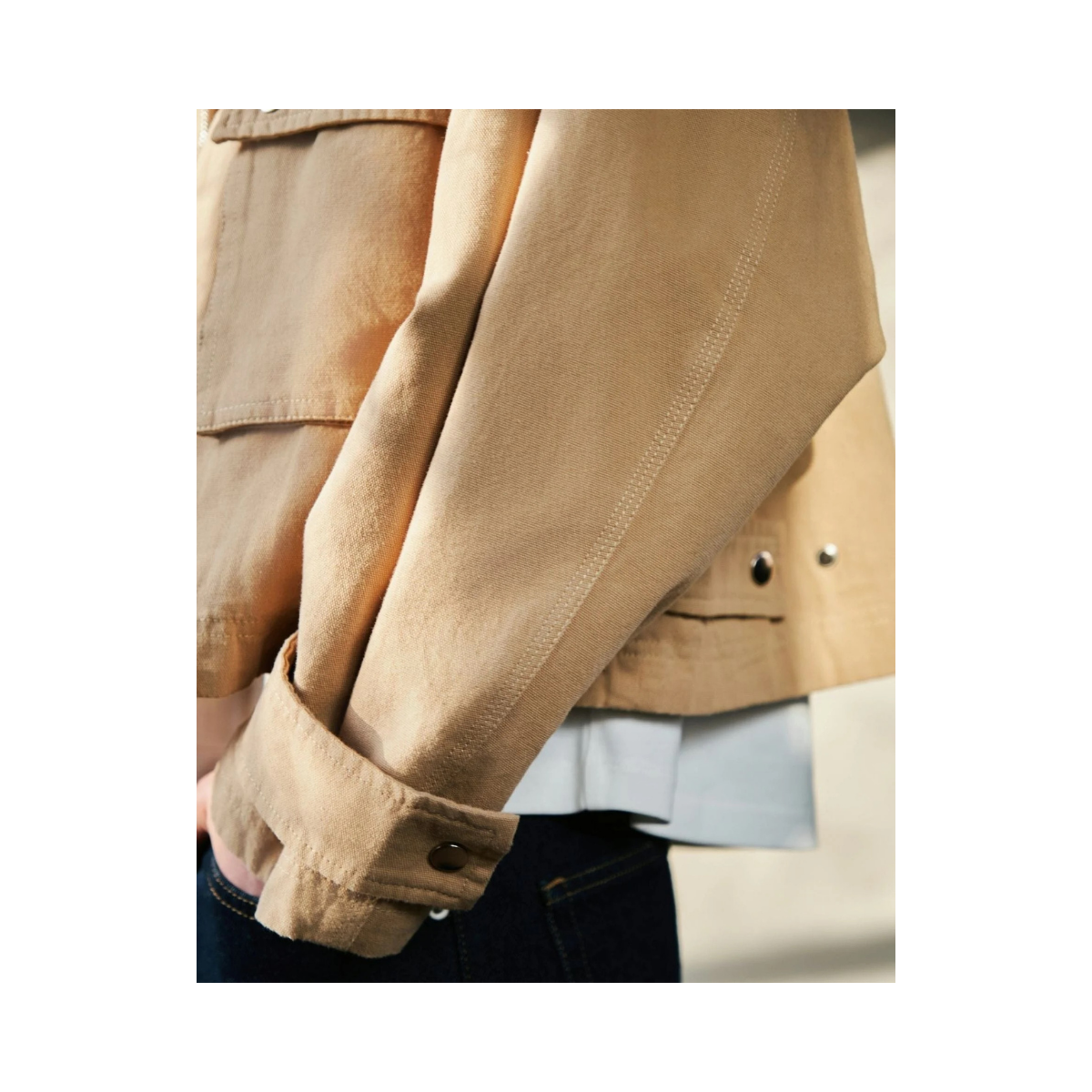 Rivera Canvas Boxy Jacket - Beige