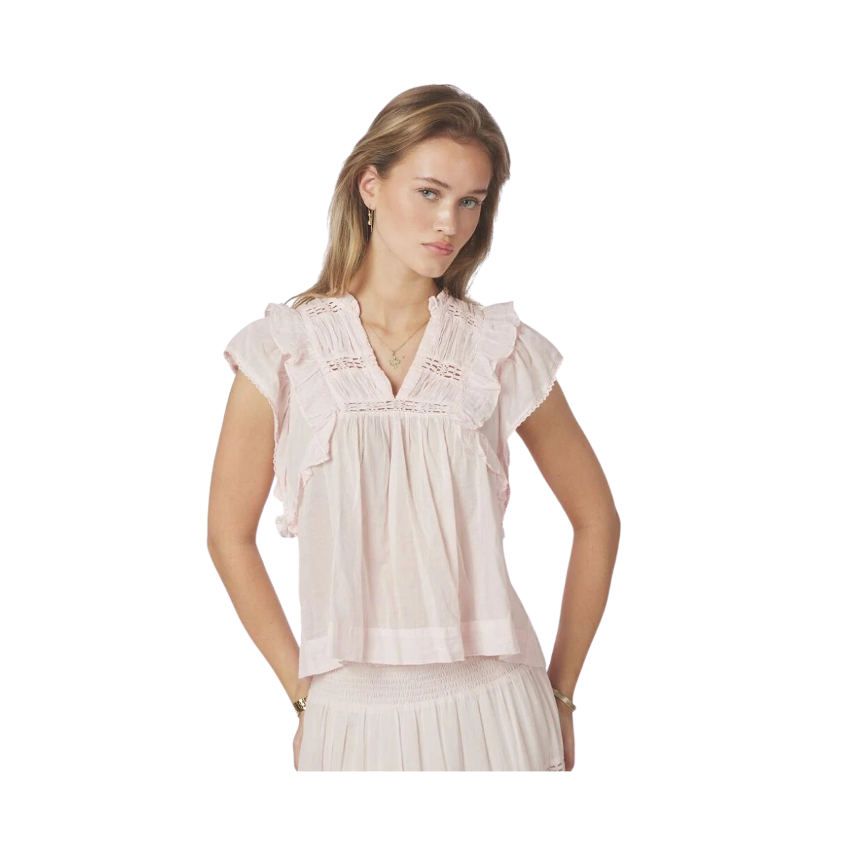 Jayla S Voile Top - Light pink