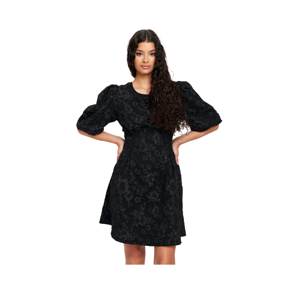 She Got It Dress - Black Flowers