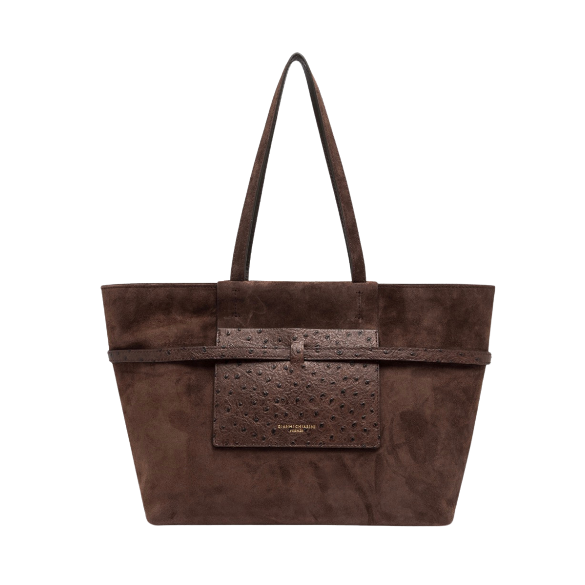 Belty Suede Shopper Bag - Moka