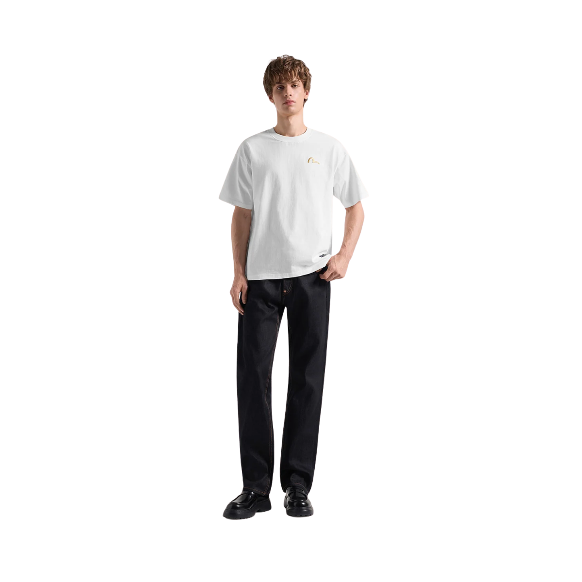 White Seagull Printed Pocket Jeans - RAW INDIGO