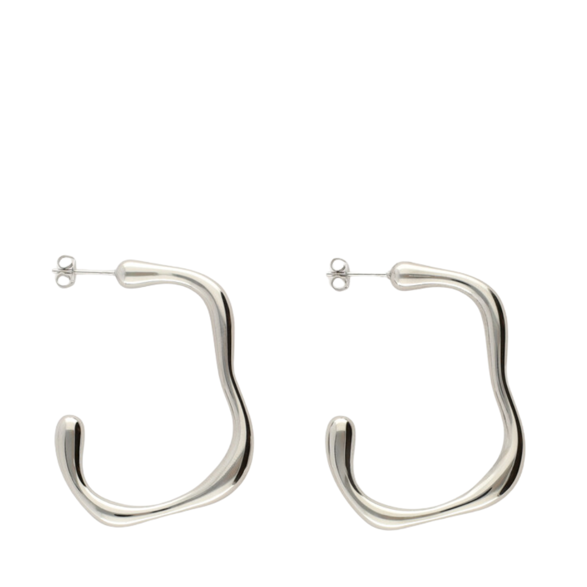 Earring irregular hoop - Silver