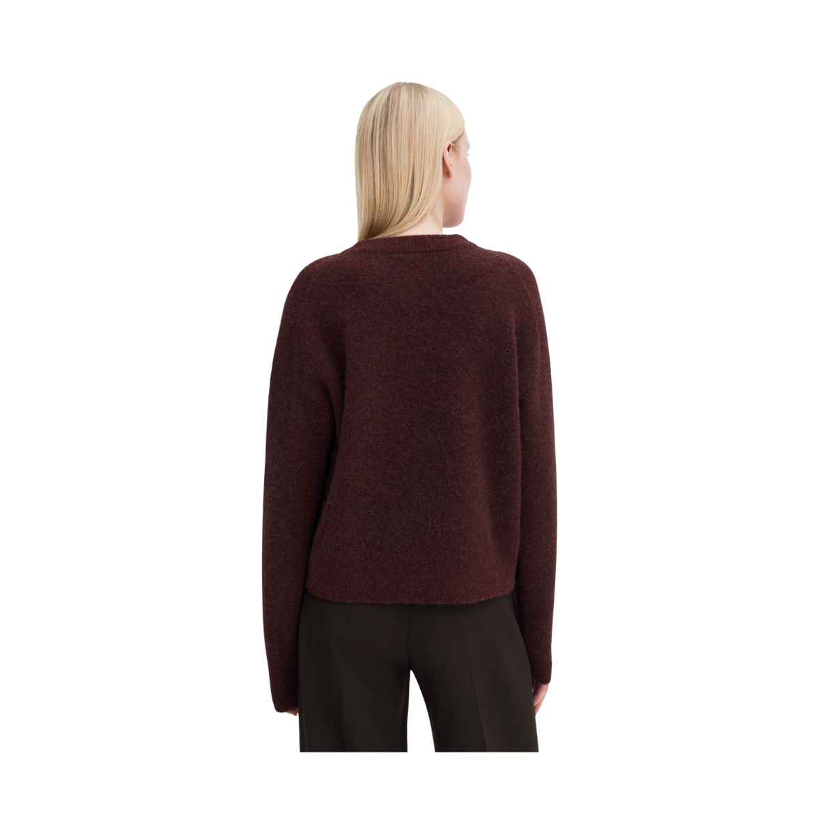 Wool Yak Crewneck Sweater - Burgundy