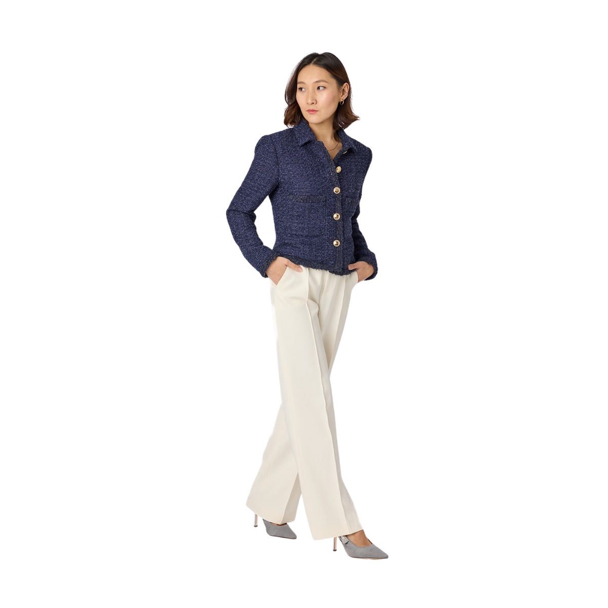 Madison Tweed Jacket - Navy Blue