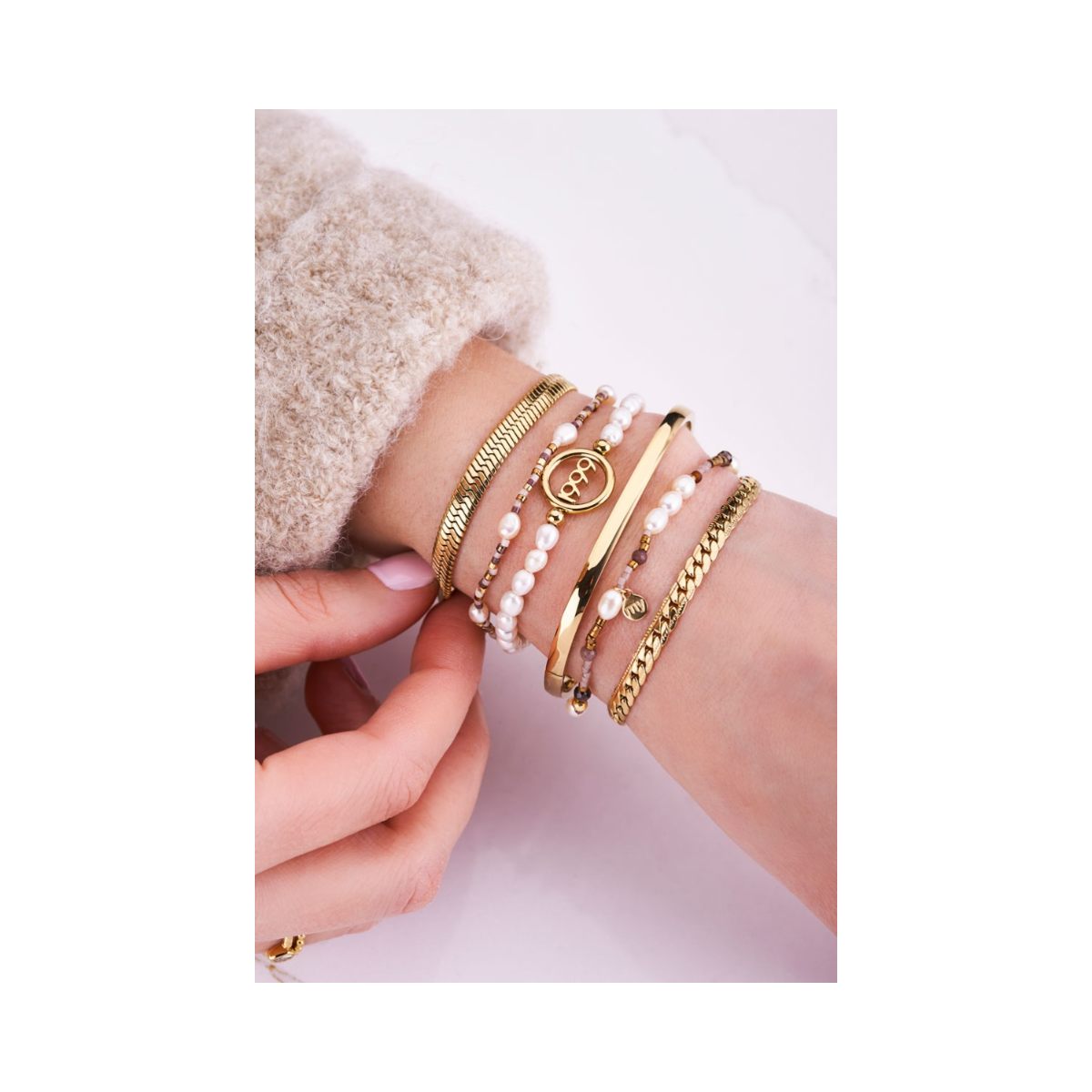 Bracelet flat link - Gold