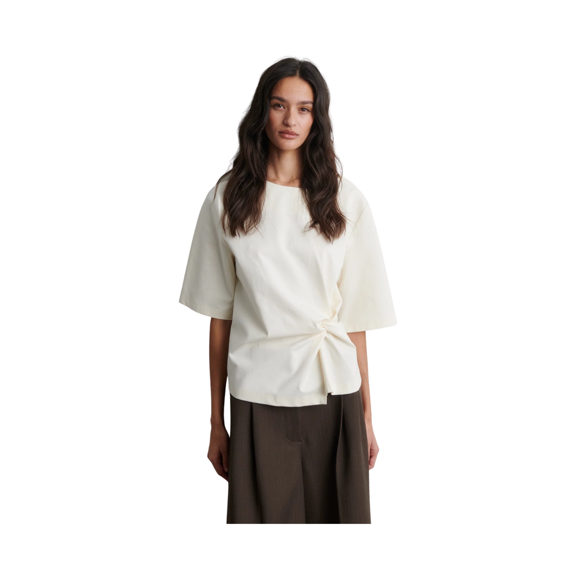 Arkai Drape Tee - Eggnog
