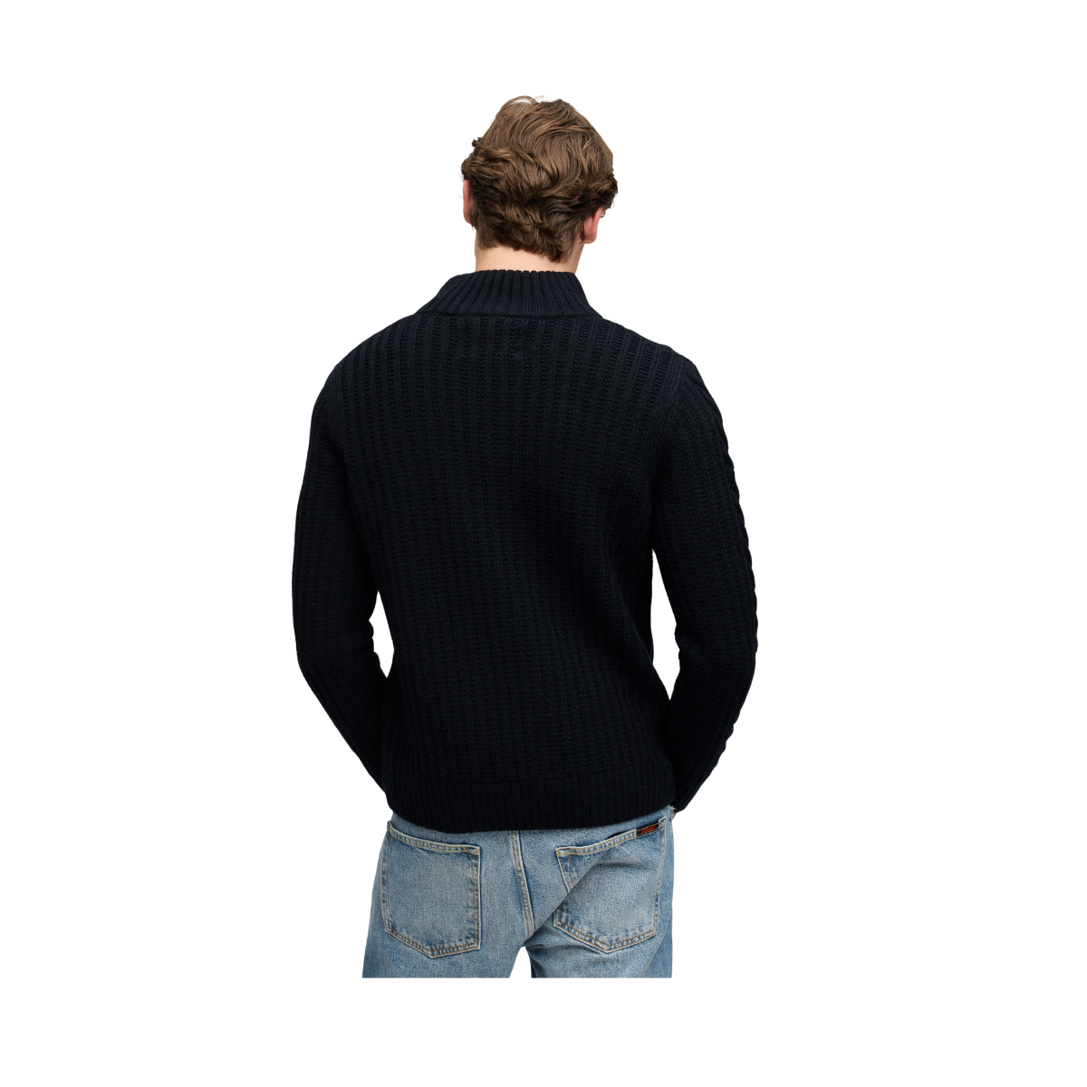 Jacob Cable Half Zip Knit - Eclipse Navy