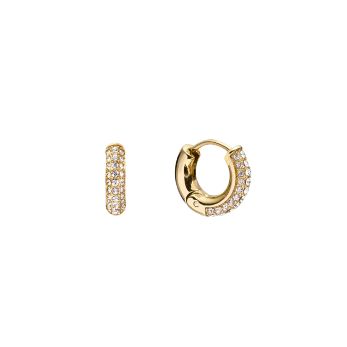 Pavé Everyday Small Gold Hoops - gold