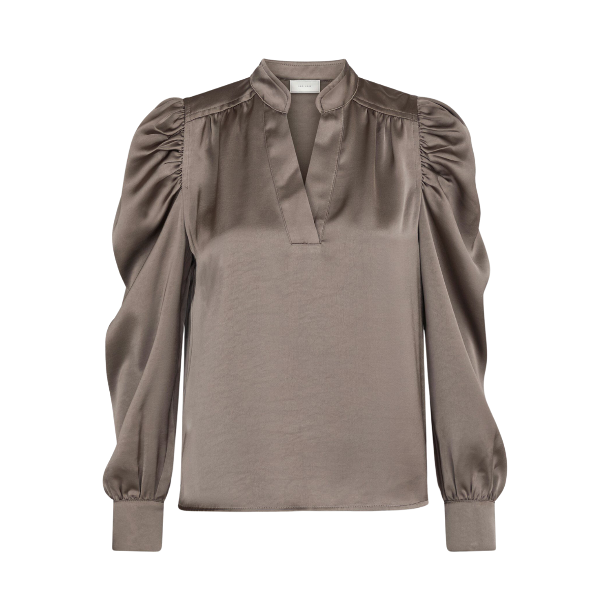 Rosslyn Heavy Sateen Blouse - Grey