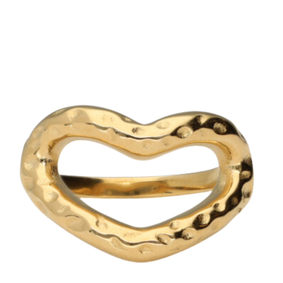 Ring Stmt Open Heart - Gold