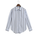 Relaxed Classic Poplin Striped Shirt - Light Blue