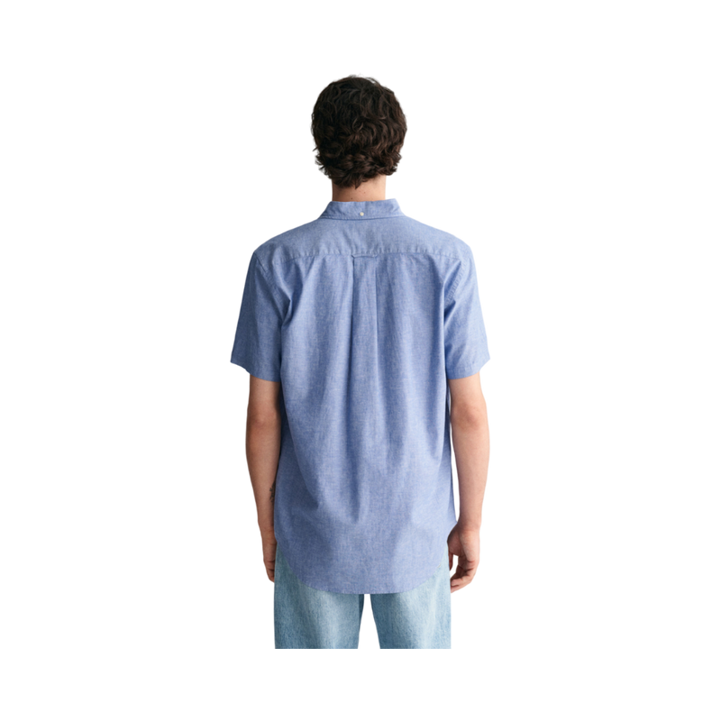 Cotton Linen SS Shirt - Blue