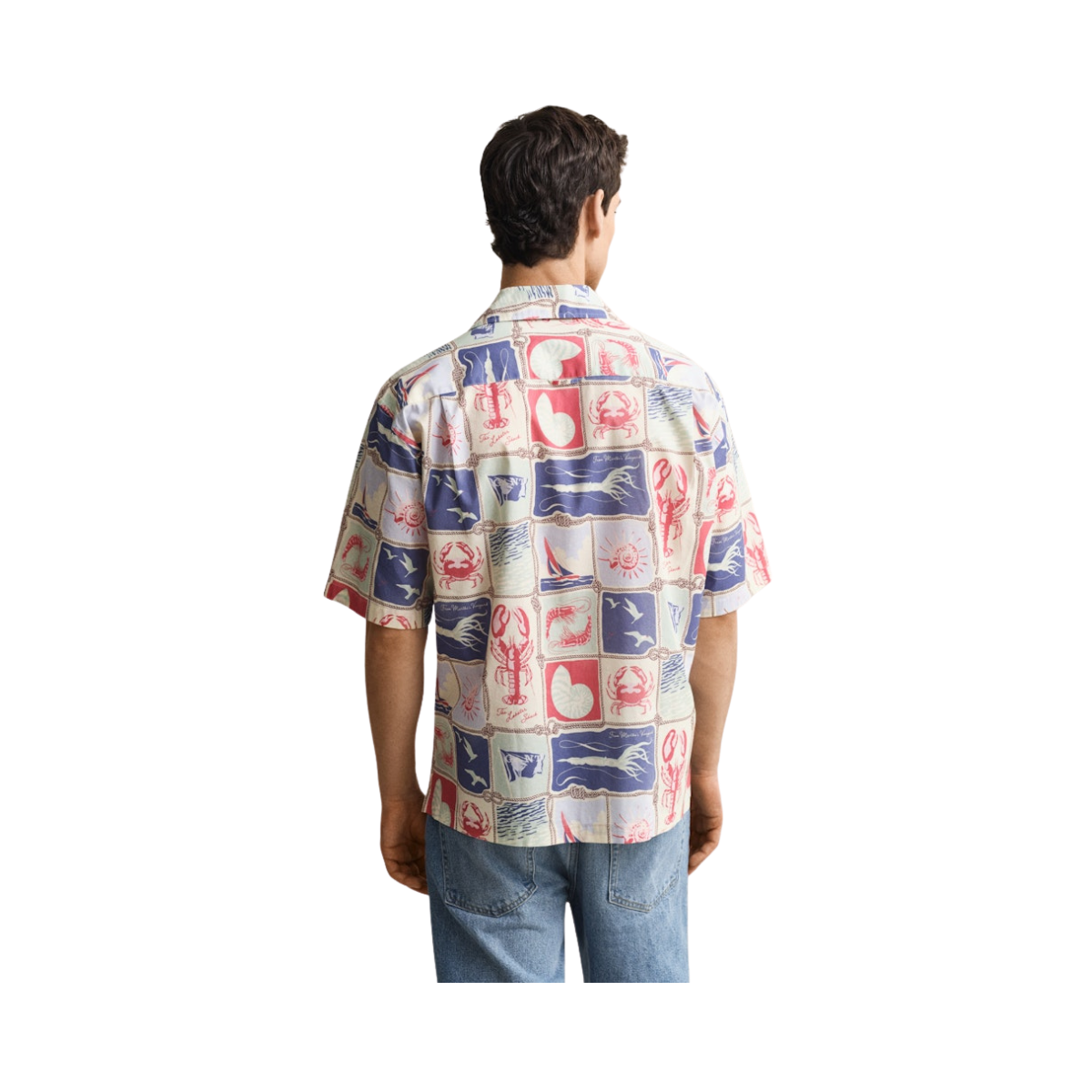 Nautical Print Shirt - Creamed White
