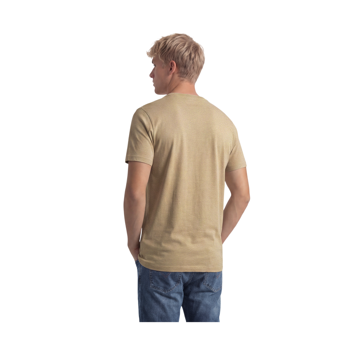 Essential Sdco Logo Emb Tee - Tan Brown Fleck Marl/Beige