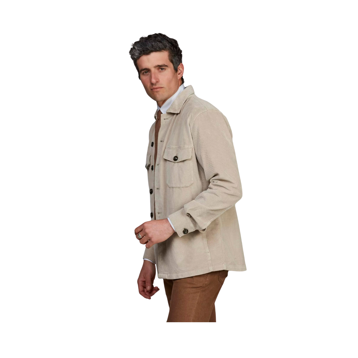 8W Corduroy Overshirt - Beige