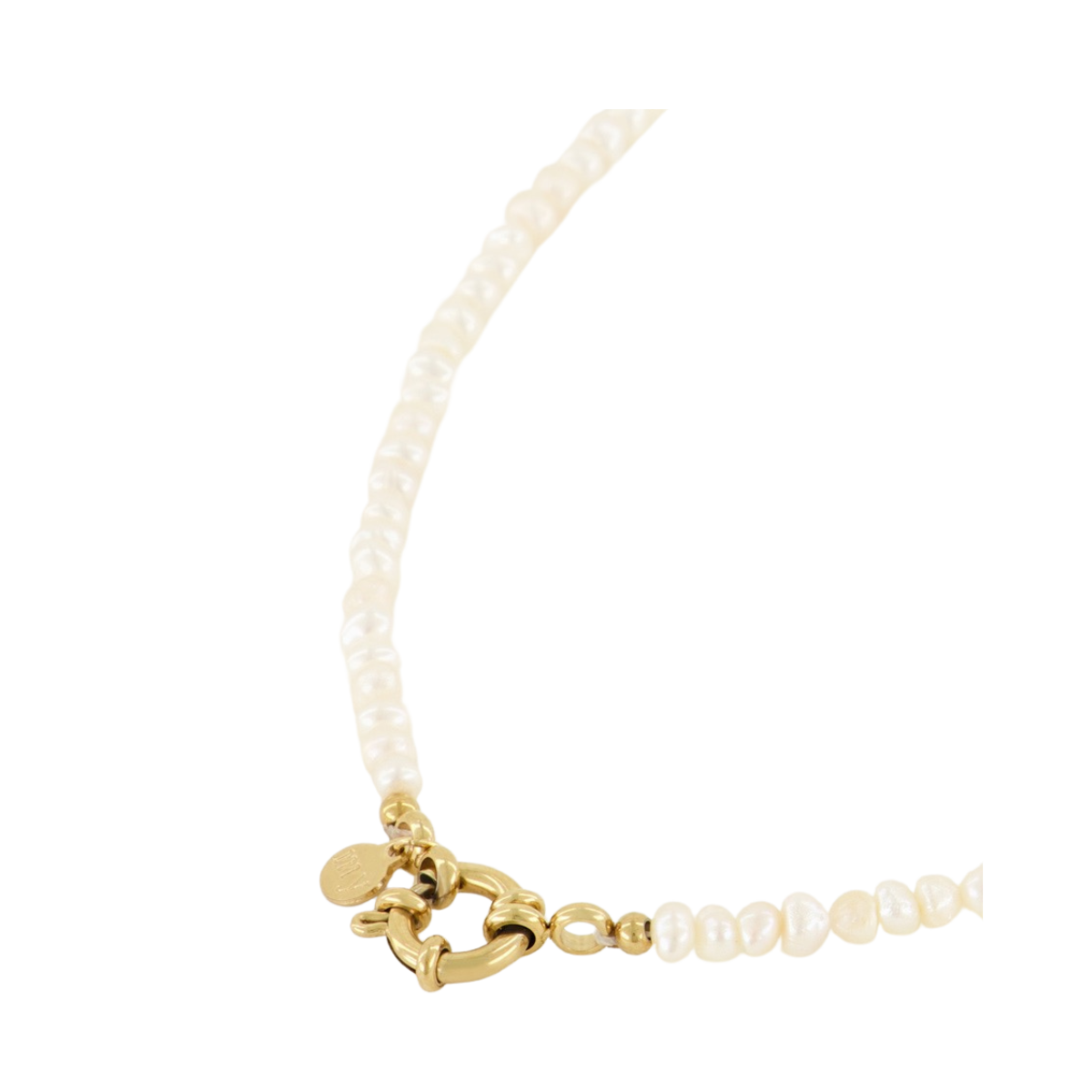Necklace Pearl With Lock - 1200 Gold